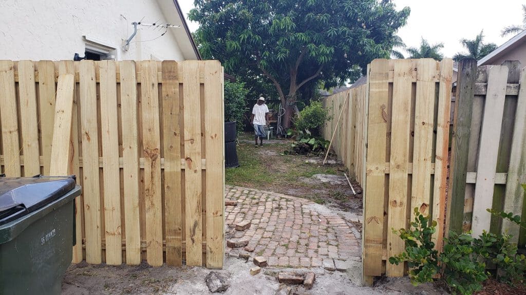 wood gate installation
